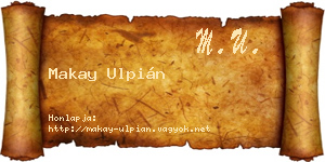 Makay Ulpián névjegykártya